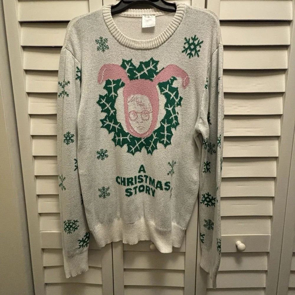 A Christmas Story Movie Ugly Christmas Sweater Unisex Adult Large Ralphie Wreath - Picture 2 of 7